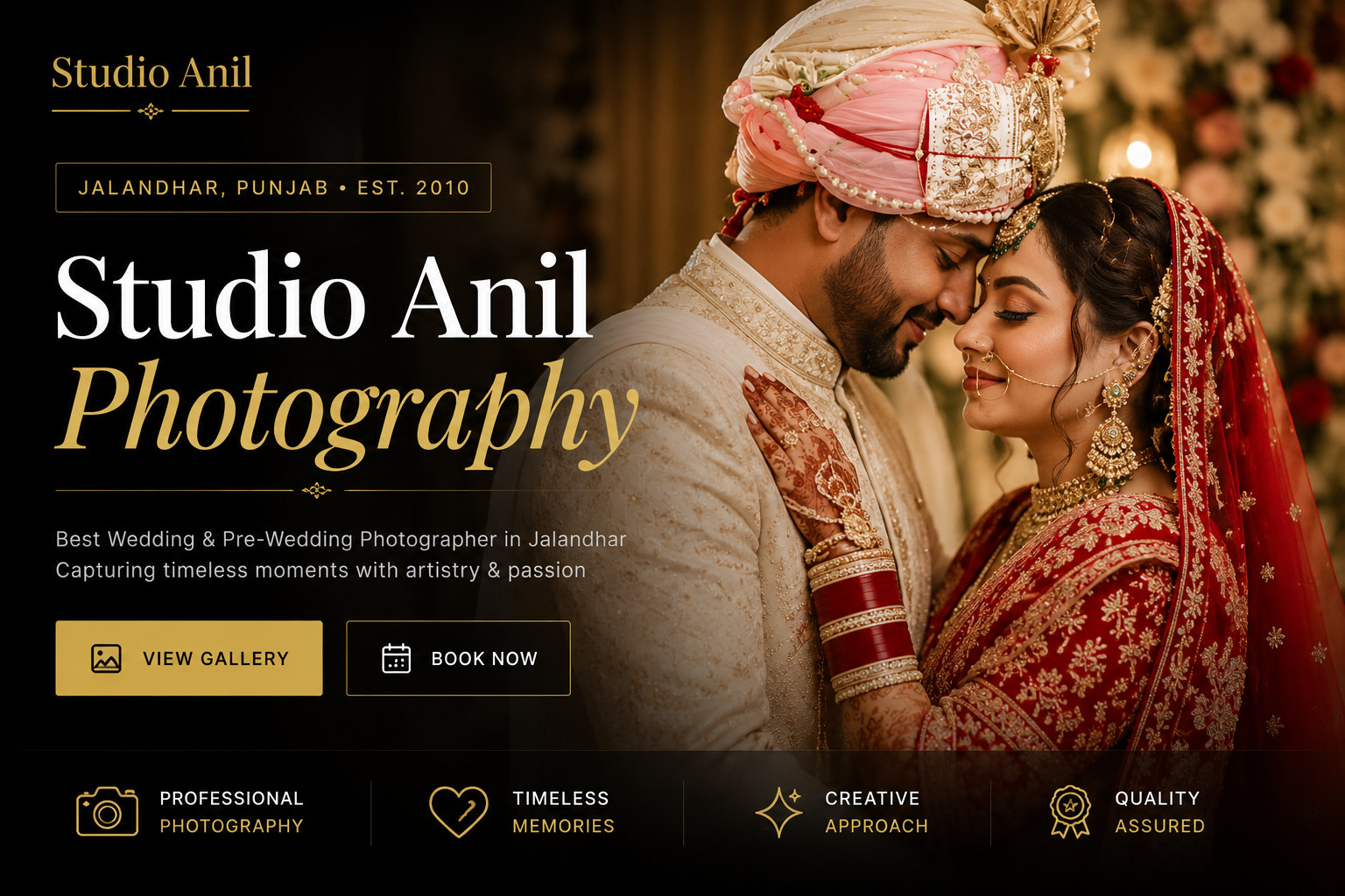 Studio Anil Photography - best wedding photographer website in Jalandhar